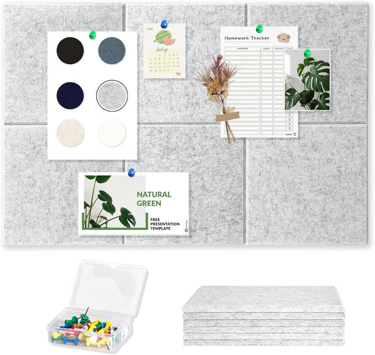 Large Cork Board for Wall with Pins, 36" x 24" Bulletin Board Self-Adhesive Pin Board | Customized 6 Packs Felt Tiles for Office Home Wall Decor