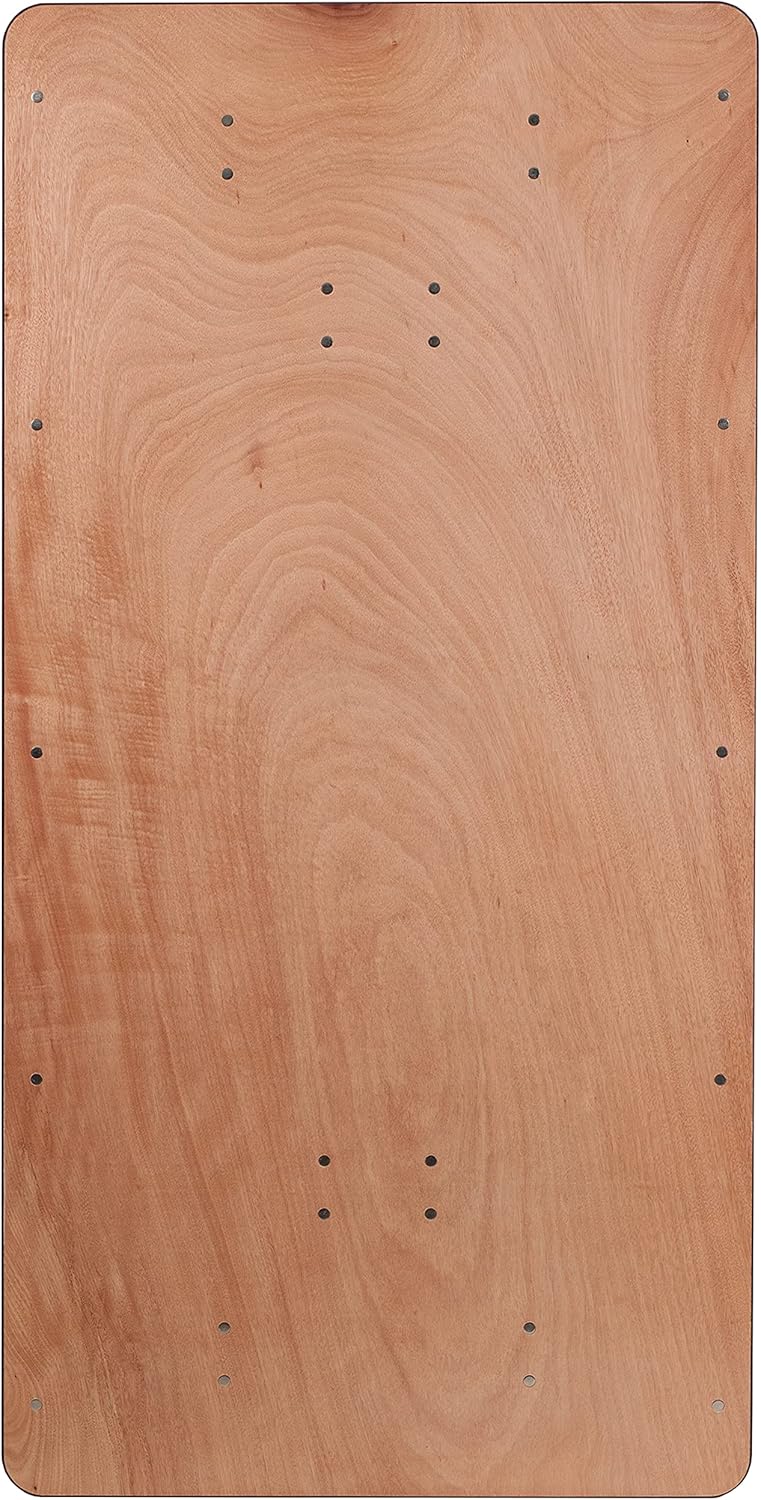 Flash Furniture Fielder 6' Rectangular All-Occasion Wood Folding Event Table, Foldable Portable Banquet Table with Wooden Top, Natural/Black