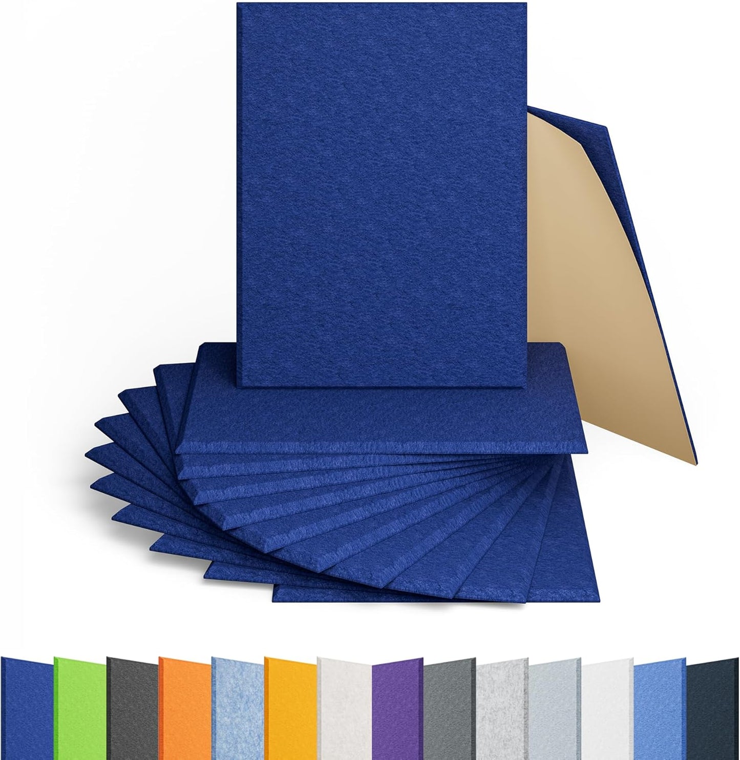 12 Pack Acoustic Panels Self Adhesive Sound Proof Foam, High Density Sound Acoustic Panel, 16X12X0.4 Inch 4:3 Rectangle Panels in Home, Office, Reccording Room, Studio, more(Telecom Blue)