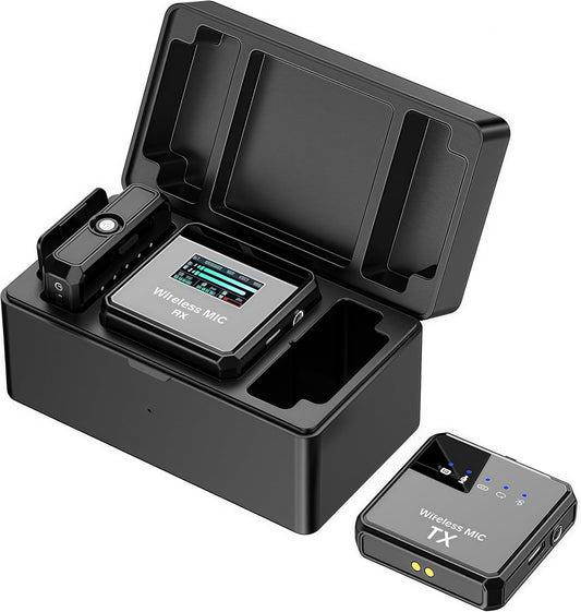 Wireless Microphone, 100m (328 ft.) Range Bluetooth Microphone, 24-Hour Battery, Noise Cancellation, Wireless Microphone for PC, iPhone, Andriod,lav mic，MIC Wireless