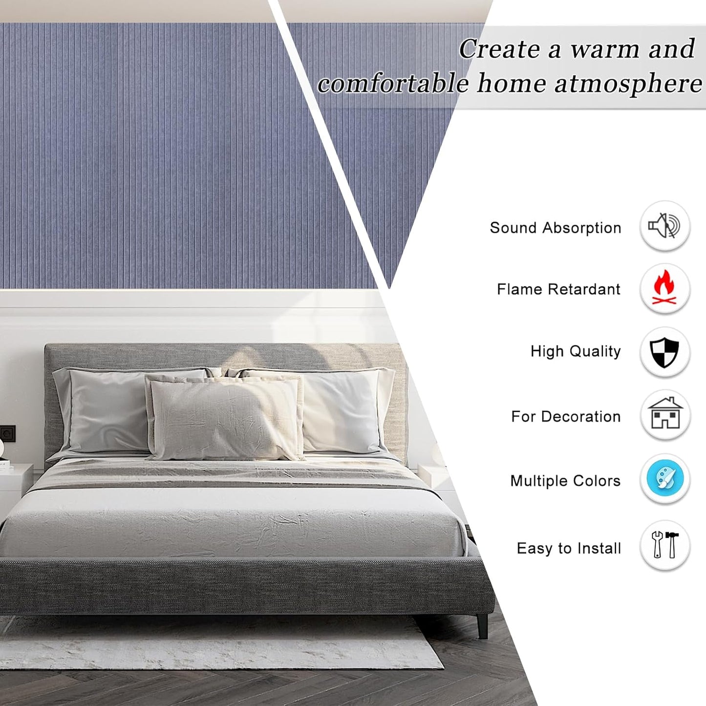 5 Pack Large Acoustic Panels, 48"X24"X0.4" Sound Proof Foam Panels for Walls, Sound Dampening Panels, Sound proof panels for walls, Soundproof Wall Panels for Home Studio&Office Decor.(Dark Grey)