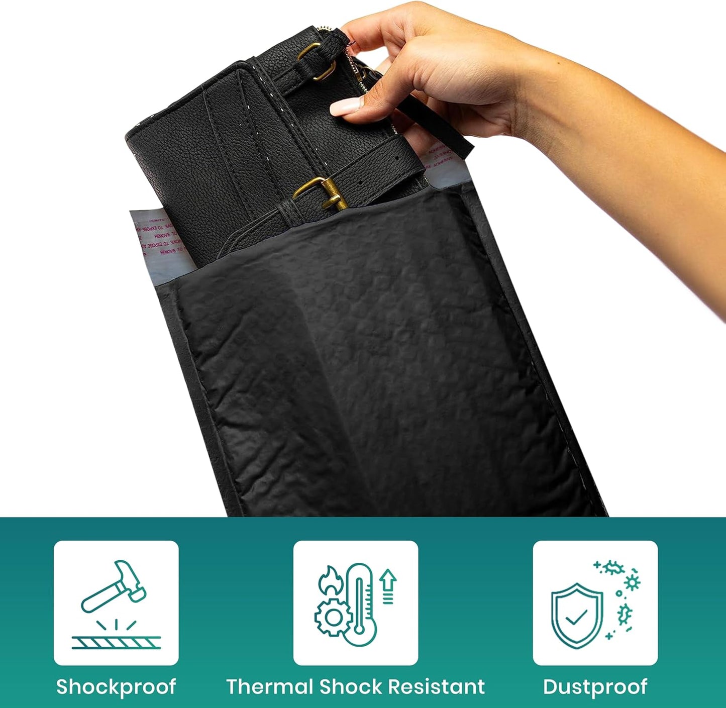 Levex - #2 8.5" x 12" [5 Pack] Black Poly Bubble Mailers, Padded Envelope Mailers, Packing Envelope & Mailing Bags for Shipping