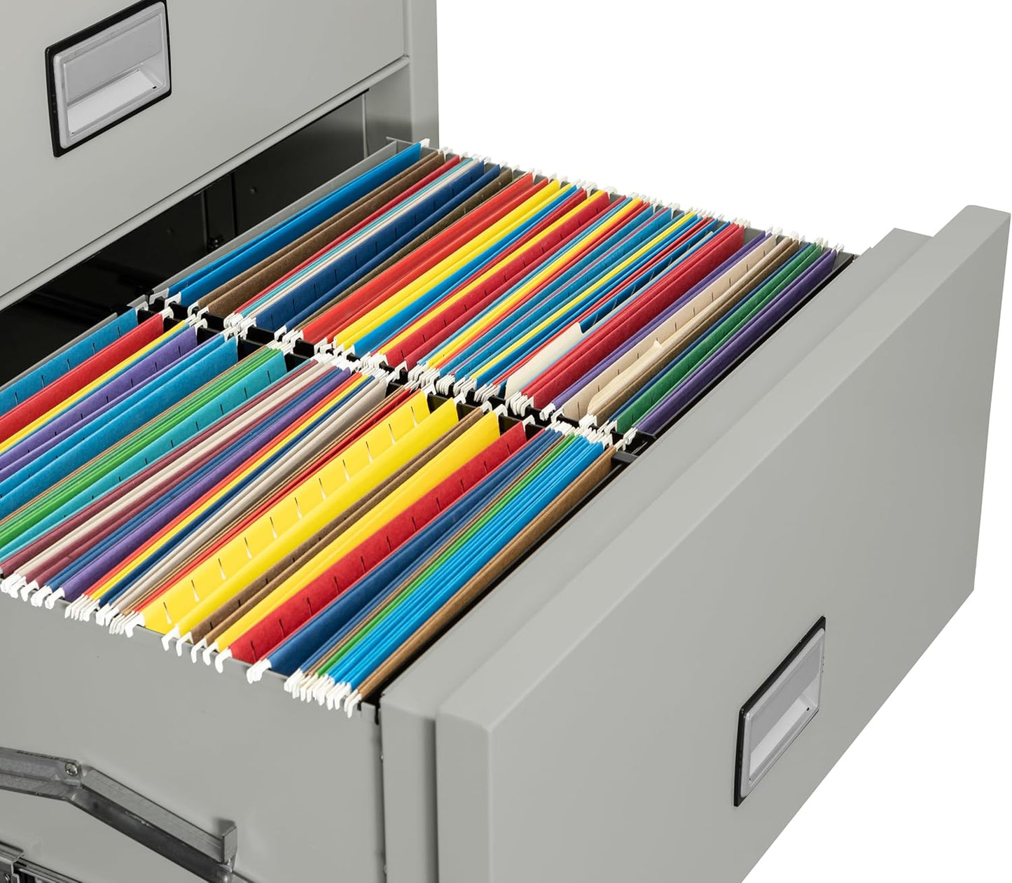 31 inch Wide 4-Drawer Lateral Fireproof File Cabinet – Legal and Letter Size Filing – Key Lock – Water Resistant – Fire Safe and Impact Rated – Light Gray Finish – Model LAT4W31LG