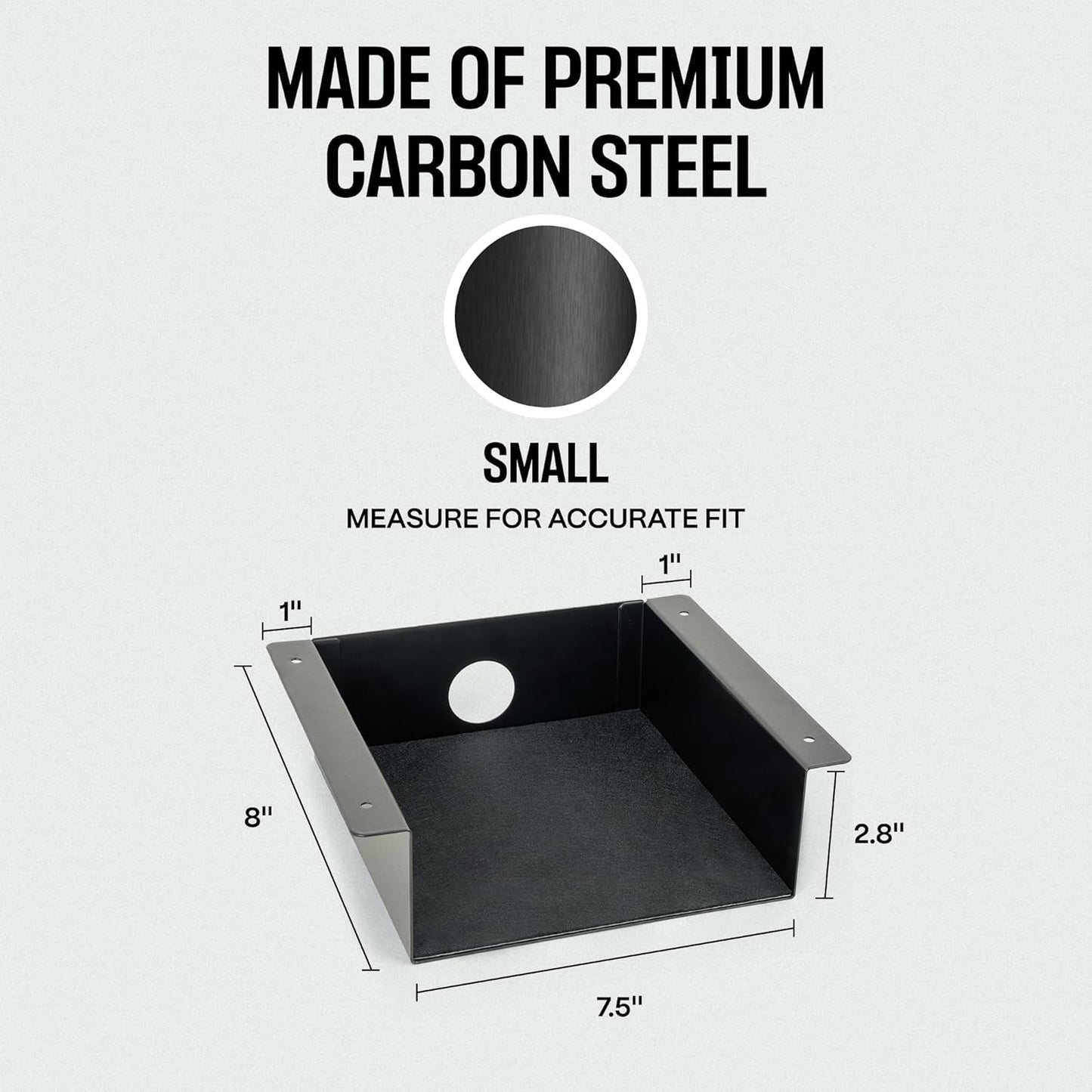 Under Desk Storage Shelf - Carbon Steel Under Desk Tray with Cable Management, Mountable Add-On Shelf for Table & Office Desks (7.5" x 8" x 2.8")