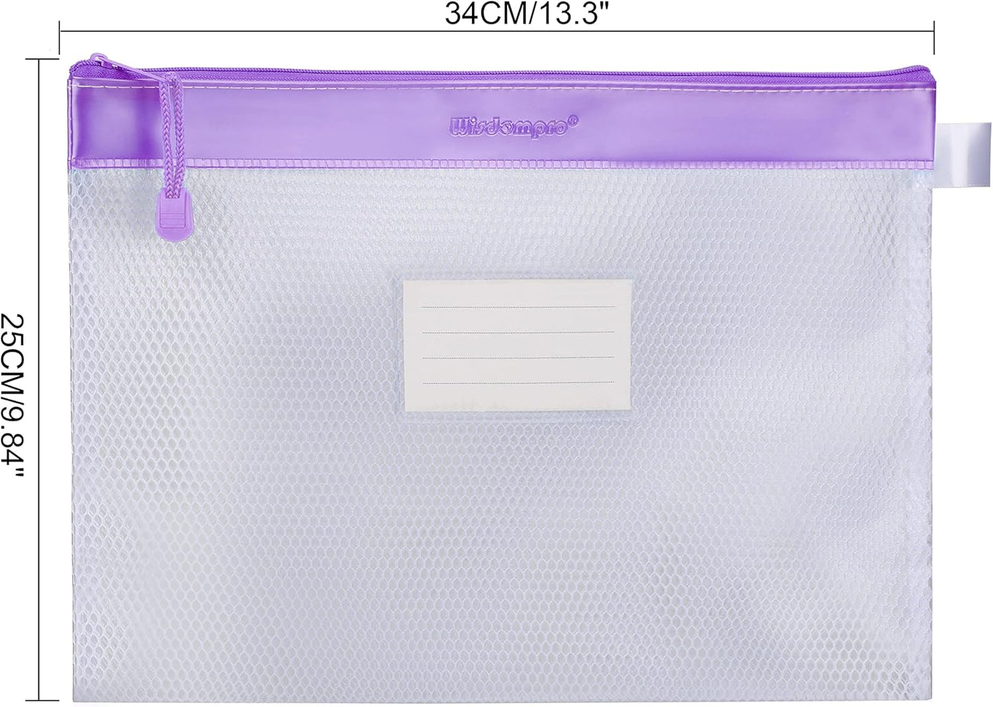 Zipper Pouch, Wisdompro 4 Packs Durable Letter Size Waterproof Mesh File Bag, Document Organizer - Blue/Purple