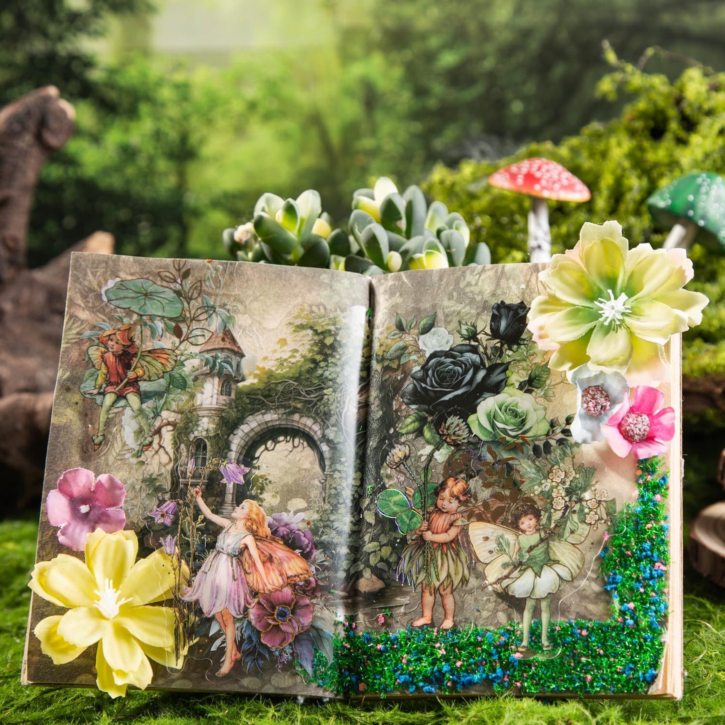 Alideco 120pcs Scrapbook Stickers The Flower Fairy Scrapbooking Junk Journal Crafts Embelishment Decoration Diary Stickers (huazhijingling)