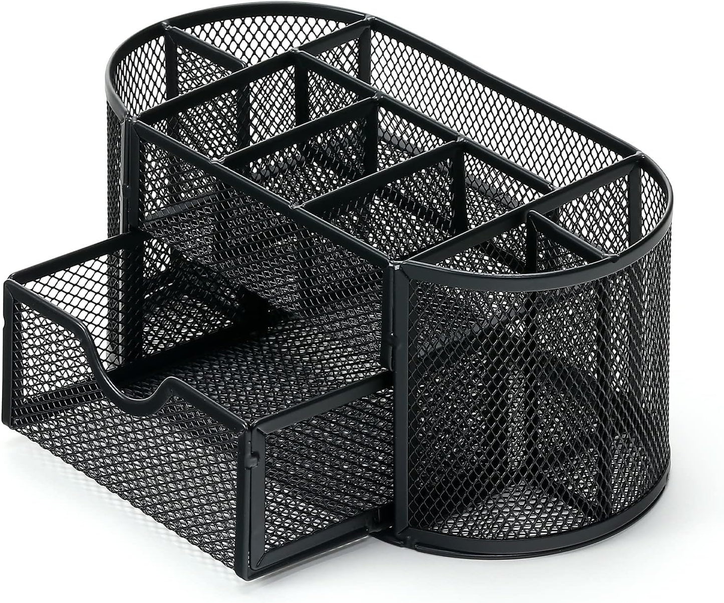 TWSOUL Mesh Desk Organizer, Multi-Functional Pencil Holder for Desk, Small Black Desk Organizer for Pen, Pencil, Small Office Supplies and Stationary Accessories Storage Organization