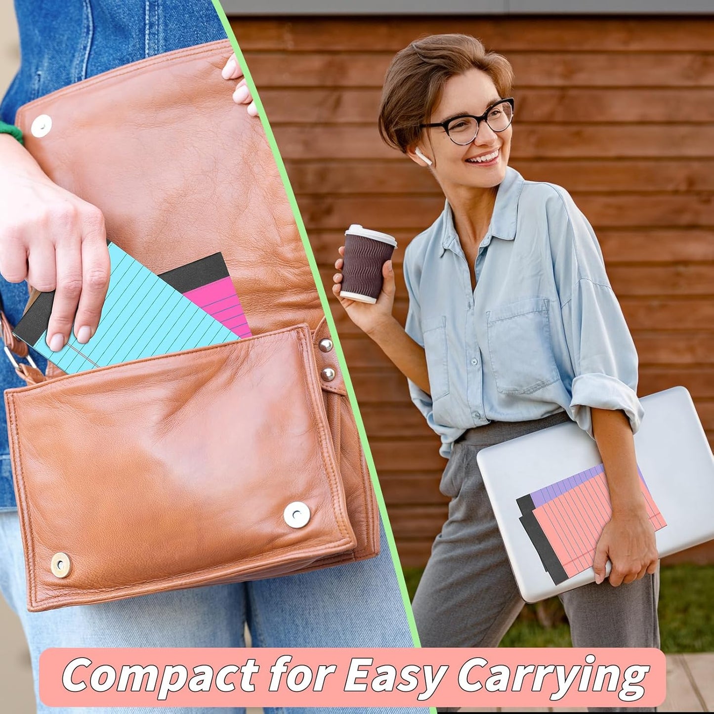 36 Pcs Legal Pads Bulk, Narrow Ruled Notepad 5x8, Multicolor Small Notepads 30 Sheet/notepad, Colored Mini Writing Pads with Sturdy Backboard, Perforated Lined Note Pads for Study, Office, To-Do Lists