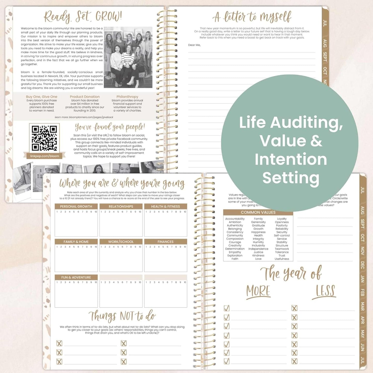 bloom daily planners 2025-2026 (8.5" x 11") Academic Year Day Planner (July 2025 - July 2026) - Weekly & Monthly Dated Agenda Organizer with Stickers & Tabs - Moments of Grace