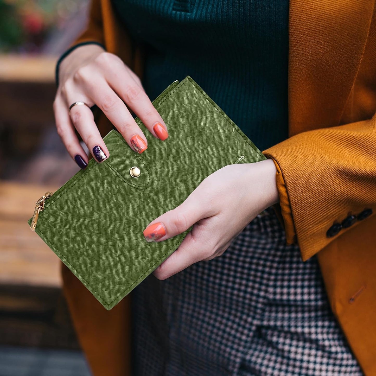 Travelambo RFID Wallet Women Large Size Bifold Multi Card Wallet Case with Zipper Pocke Credit Card Holder for Women