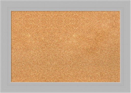 Amanti Art Natural Cork Board for Wall, 20x28 Vision Board with Silver Wood Frame, Medium Corkboard Office Decor for Home Organization, Modern Corkboard Pinboard to Display Items for Home