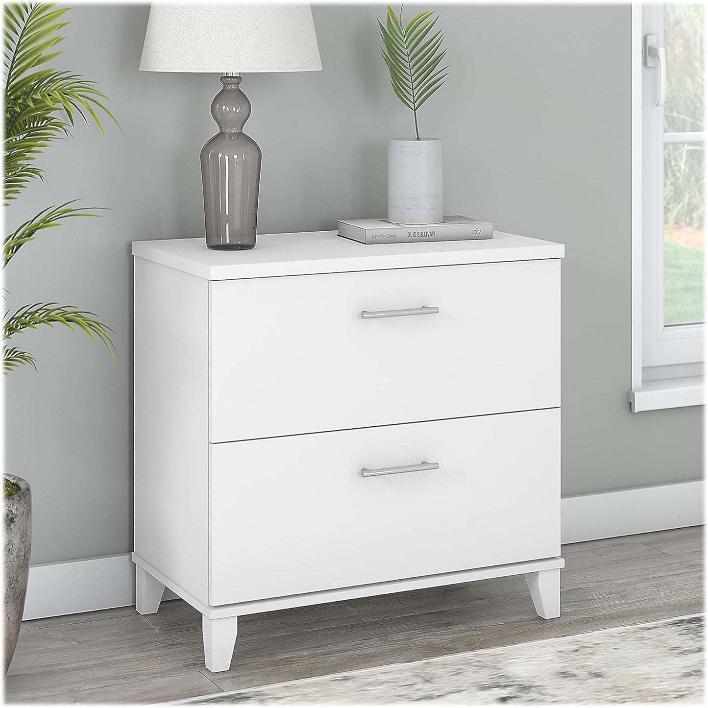 Bush Furniture Somerset 2 Drawer Lateral File Cabinet in White