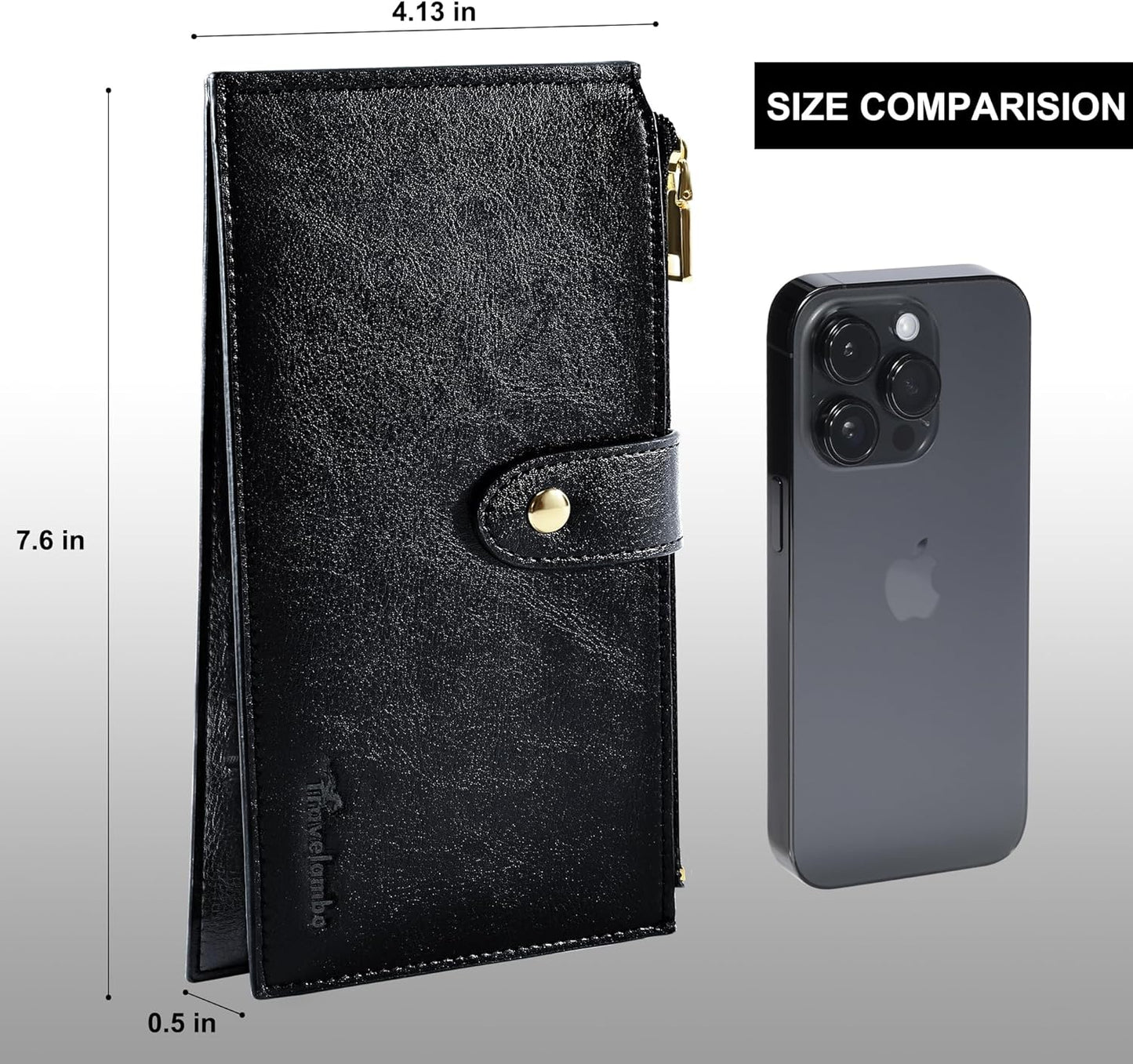 Travelambo RFID Wallet Women Large Size Bifold Multi Card Wallet Case with Zipper Pocke Credit Card Holder for Women