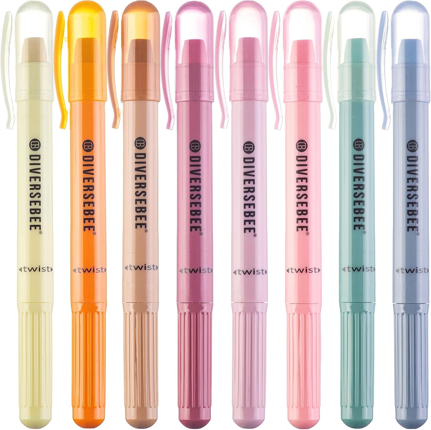 DIVERSEBEE Bible Highlighters and Pens No Bleed, 8 Pack Assorted Colors Gel Highlighters Set, Cute Bible Markers Study Journaling School Supplies and Accessories (Vintage)