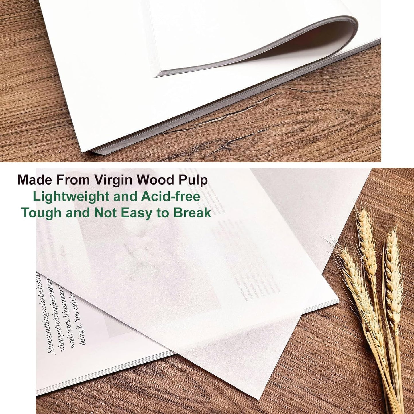 MLNSUNNY 50 Sheets of Artist Teabag Paper for Mixed Media Art,16.5''x16.5''White Large Handmade Paper,Wet Strength Tissue DIY Art Craft Supplies for Painting,Collage,Cyanotype,Origami,Printmaking