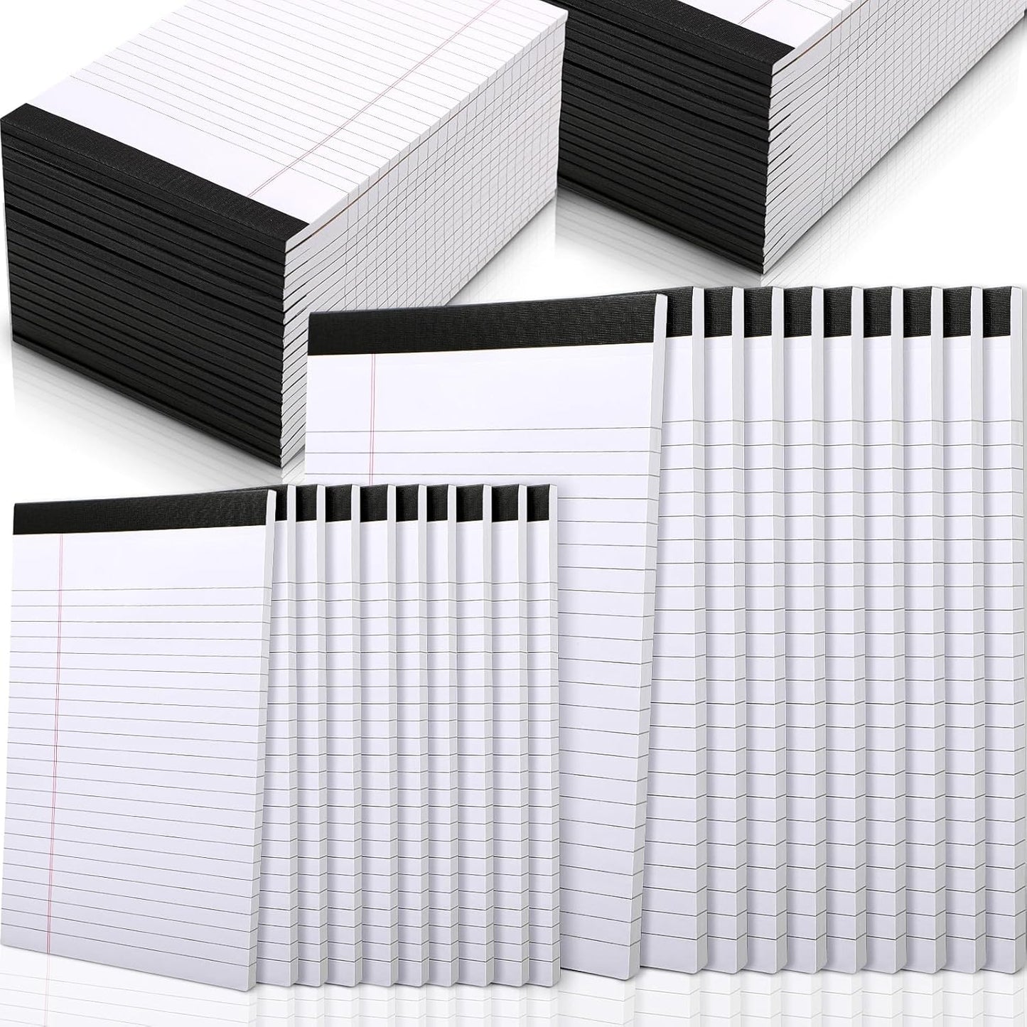 40 Pack Legal Pads Bulk 8.5 x 11 Inch and 5 x 8 Inch Note Pads, 50 Sheet/notepad, Wide Ruled Perforated Writing Notepads for School Students Teachers Office to Do Lists(White)