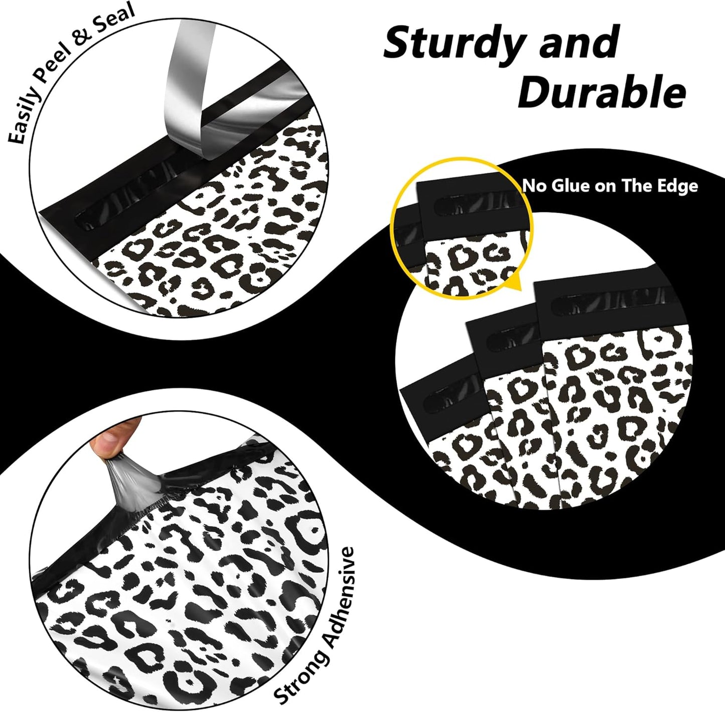 Poly Mailers 10x13 Inch 100 Pcs - Leopard Printed Shipping Bags, 2.4mil Thickness, Waterproof and Tear Resistant Mailing Envelopes, Self-Sealing Packaging Bags for Small Business