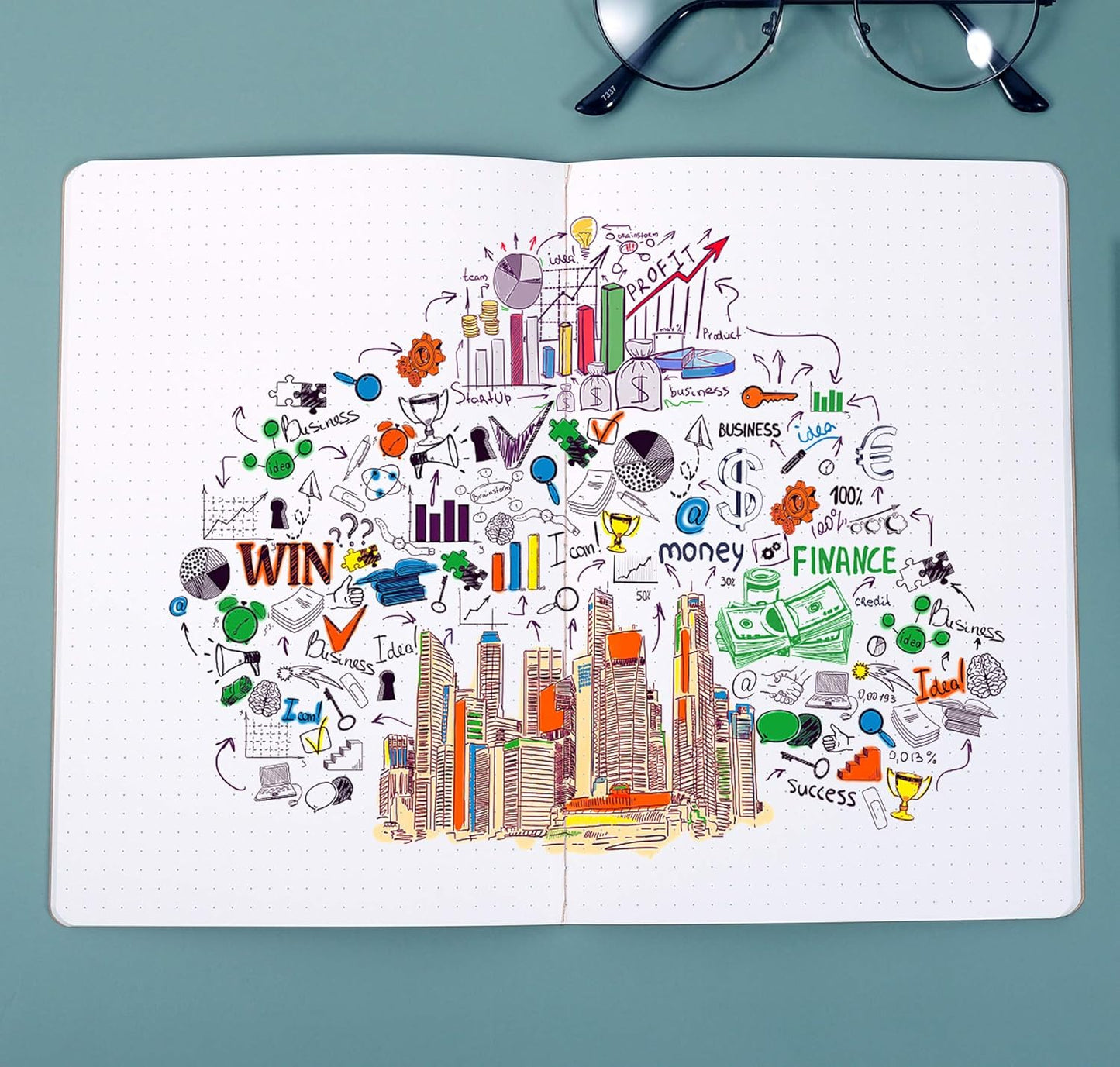 Large Colorful Dot Grid Notebook Journals Bulk with Thick Dotted Grid Paper, 60 Pages, 8.5x11 inch, Composition Diary Subject Notebooks Planner for Traveler Student Office, Journal Set, 12 Pack