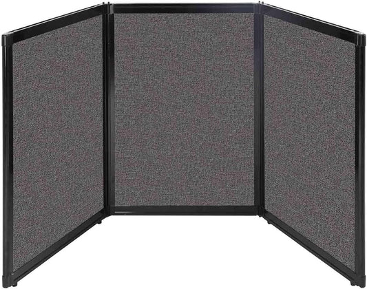 Versare Folding Tabletop Display | 3-Panel Partition | Lightweight Portable Workspace Divider | Charcoal Gray 78" x 36"