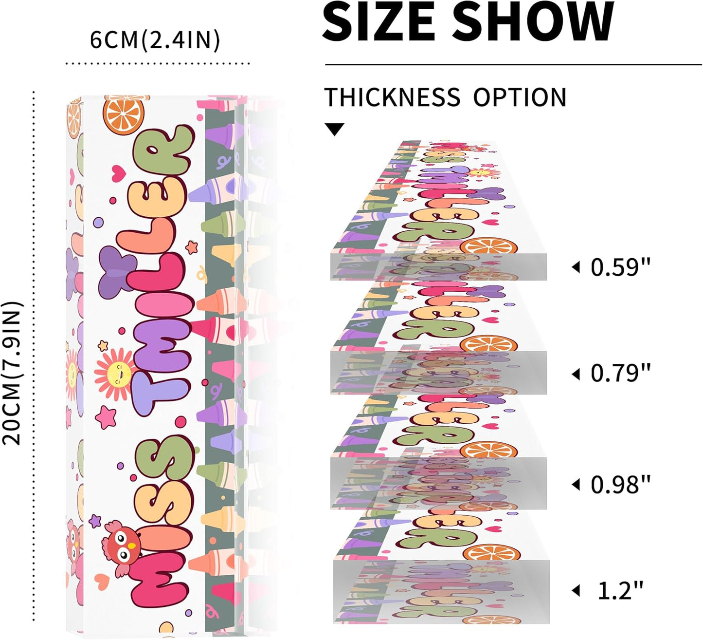 Acrylic Name Plate Personalized, Teacher Name Plates for Desks Classroom, Gifts for Teacher Boss Employee Appreciation Office Desk Decor (Kindergarten 3)