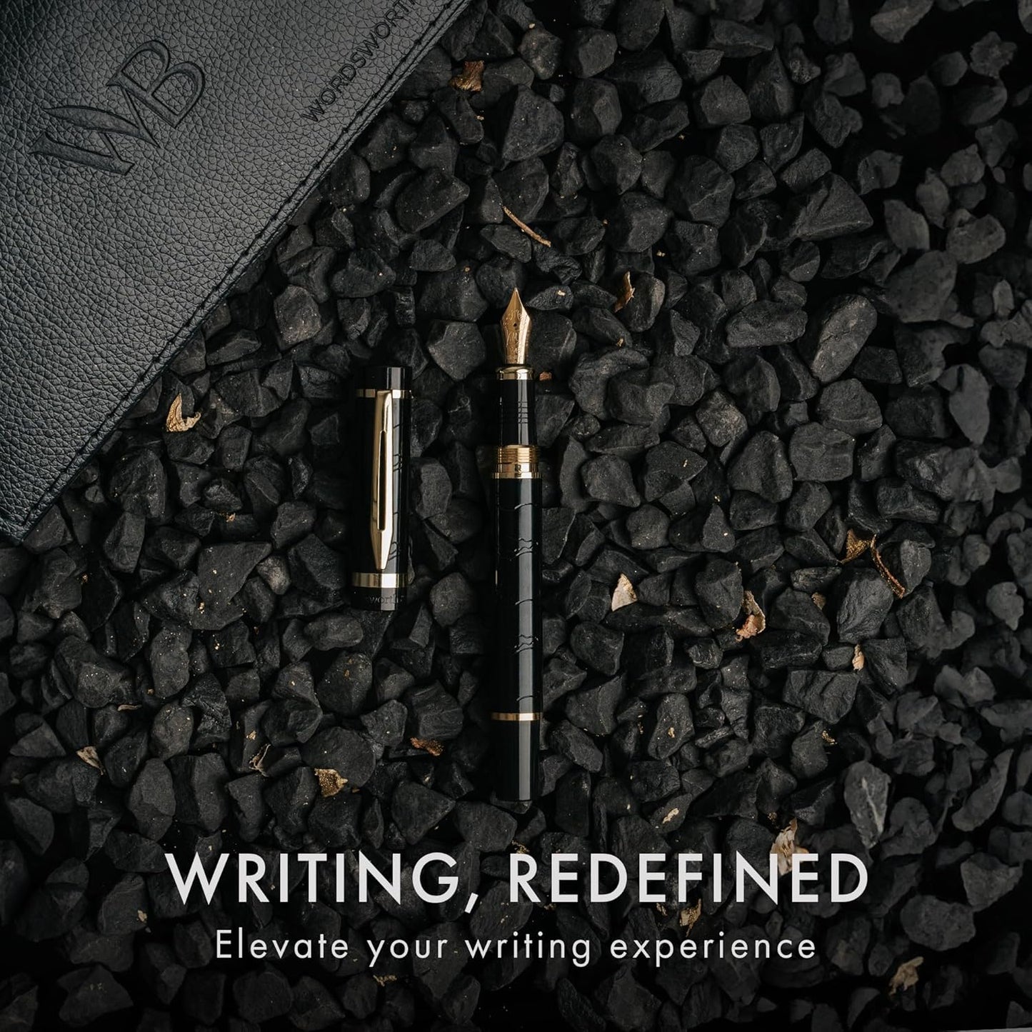 Wordsworth & Black Primori Fountain Pen Set [Black Gold]; Medium Nib, Gift Case, 24 Ink Cartridges, Refill Converter, Manual; Journaling, Calligraphy, Smooth Writing Pens; Left & Right Handed