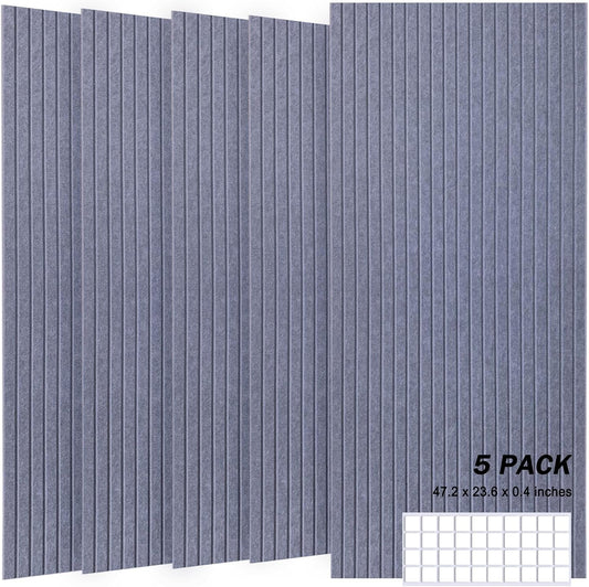 5 Pack Large Acoustic Panels, 48"X24"X0.4" Sound Proof Foam Panels for Walls, Sound Dampening Panels, Sound proof panels for walls, Soundproof Wall Panels for Home Studio&Office Decor.(Dark Grey)