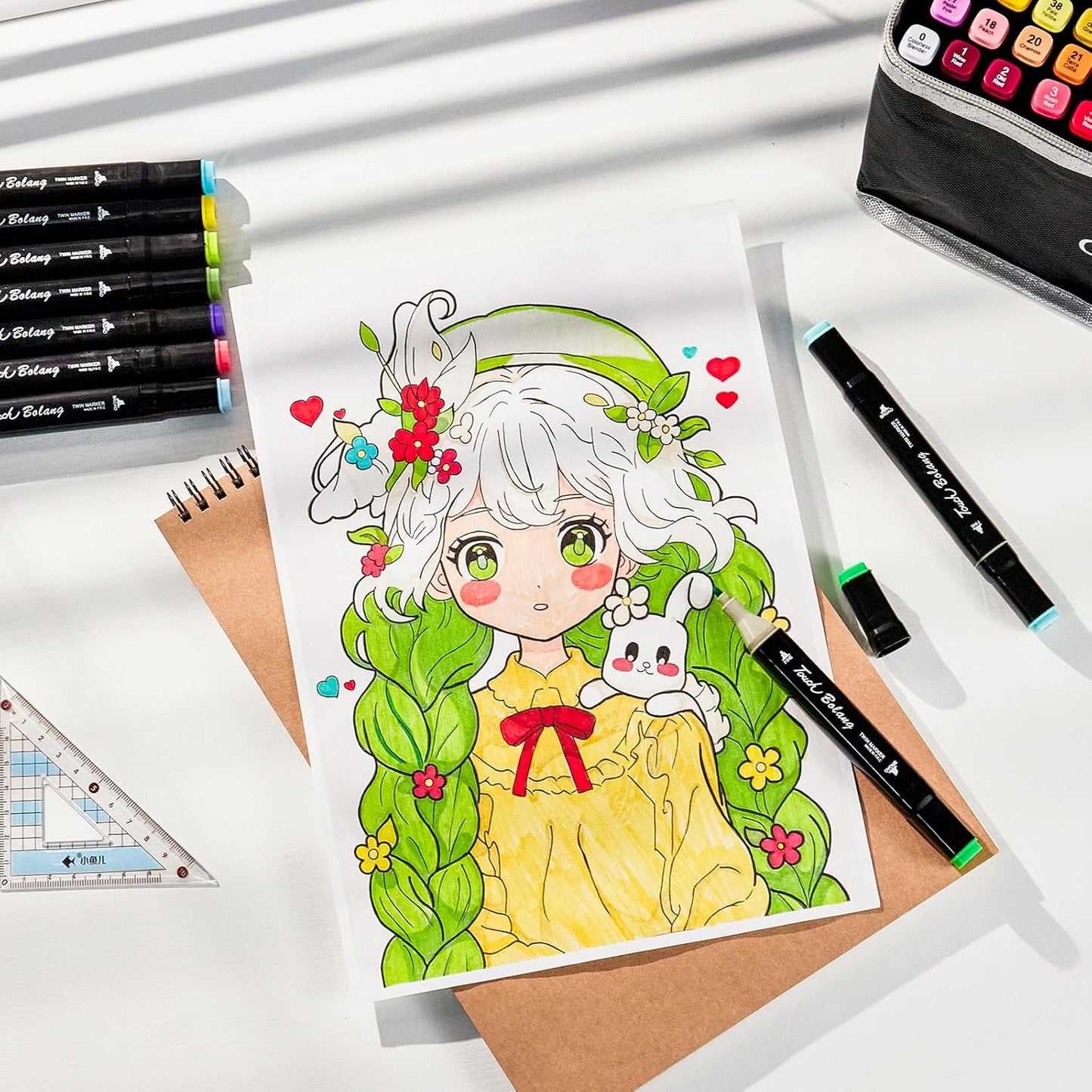 24 Colors Alcohol Markers - Dual Tip Permanent Art Markers Set for Coloring Drawing Painting, Fine and Chisel Tip Alcohol Based Pens with Storage Case for Adult Artists