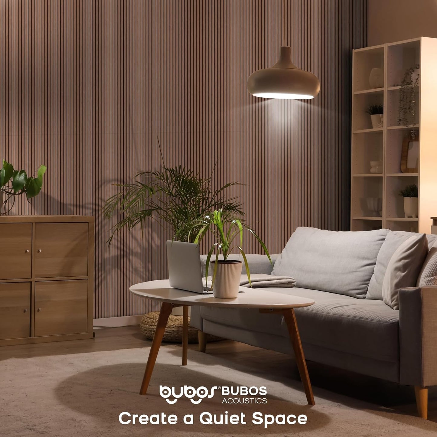 BUBOS 4 Pack Large Acoustic Panels,47.2"x23.6"Acoustic Wall Panel, Self-Adhesive Sound Proof Panel for Walls,Decorative Soundproof Panels for Recording Studio&Office (Walnut)