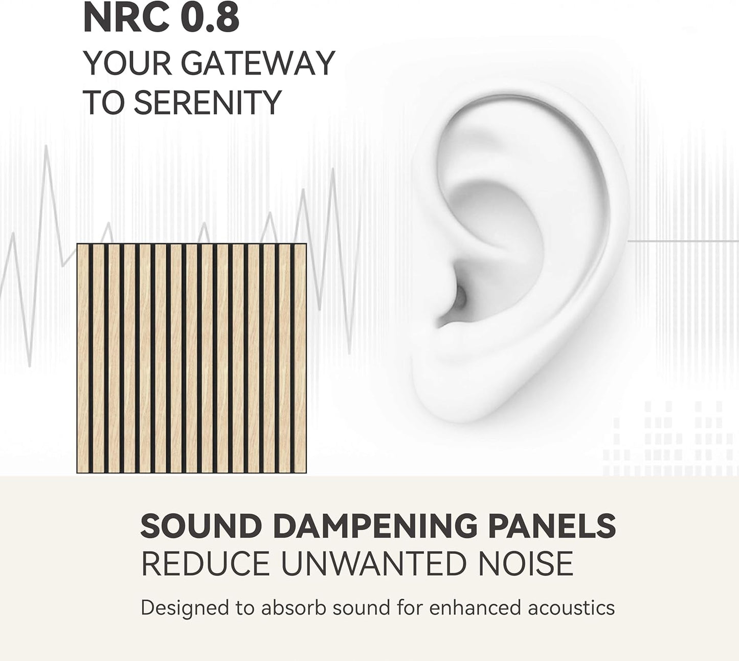 Upick MDF Acoustic Wall Panels Sound Absorbing, 4 Pack 24 x 24 inch Sound Proof Foam Wall Panels & Wood Slat Wall Panels for Interior Wall Decor, Oak