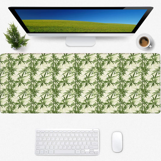 Bamboo Gaming Mouse Pad, Desk Mat, Non-Slip Rubber Base Cool Aesthetic MousePads for Computer Laptop Keyboard Office School Home Desktop Accessories Decor 31.5" x 11.8"