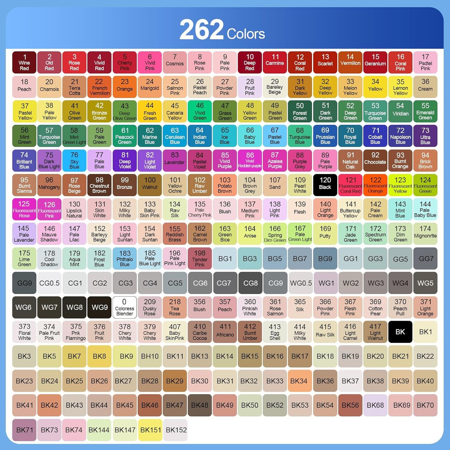 Banral 262 Colors Alcohol Markers Set, Dual Tip Alcohol Based Art Marker for Artists Kids Adult Coloring, Permanent Illustration Sketch Pens for Drawing with Case and Holders