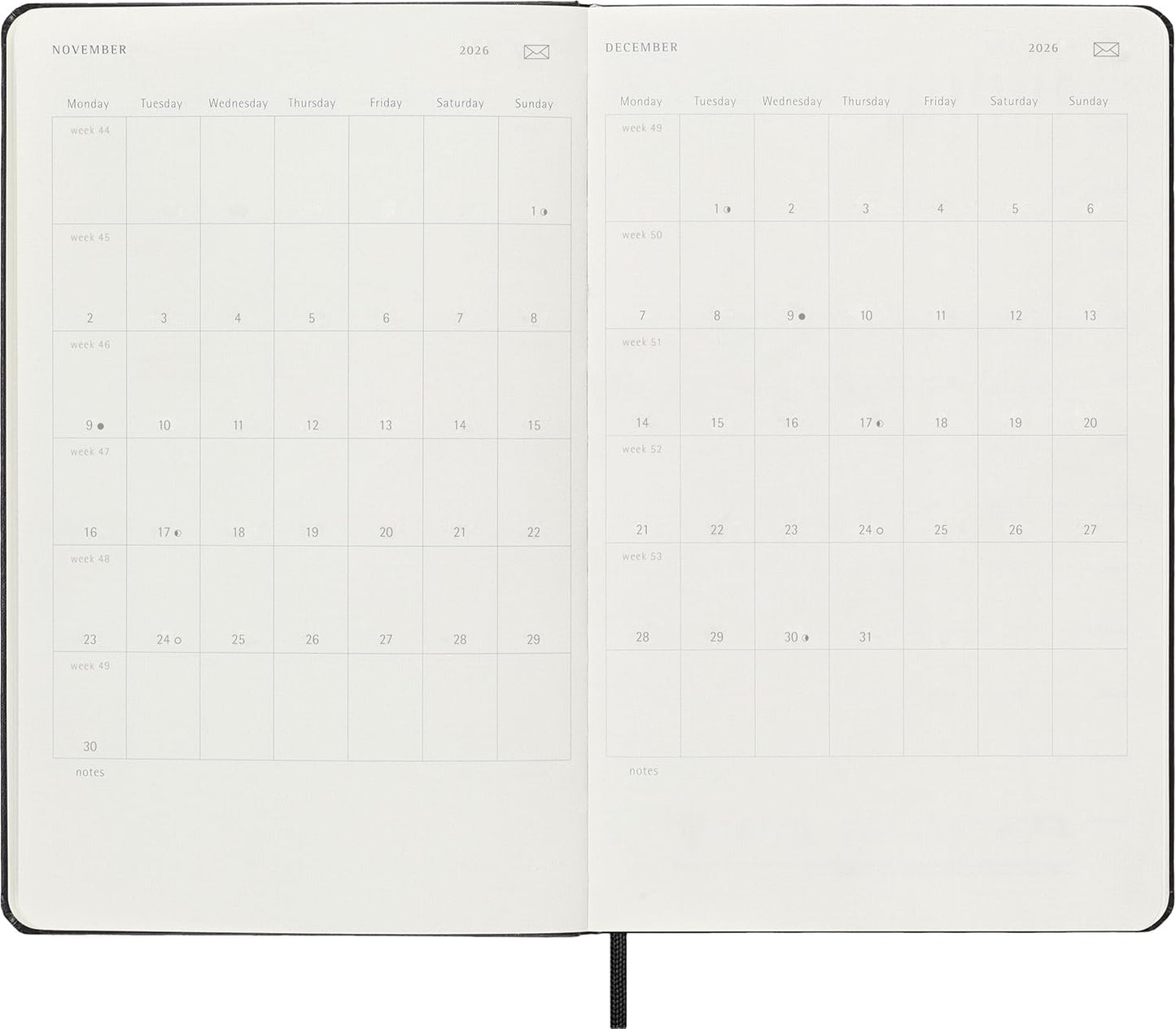 Moleskine 12 Month 2026 Smart Weekly Planner, Hard Cover, Large (5" x 8.25") Black: Compatible with Moleskine Smart Pen (Smart Set Sold Separately)