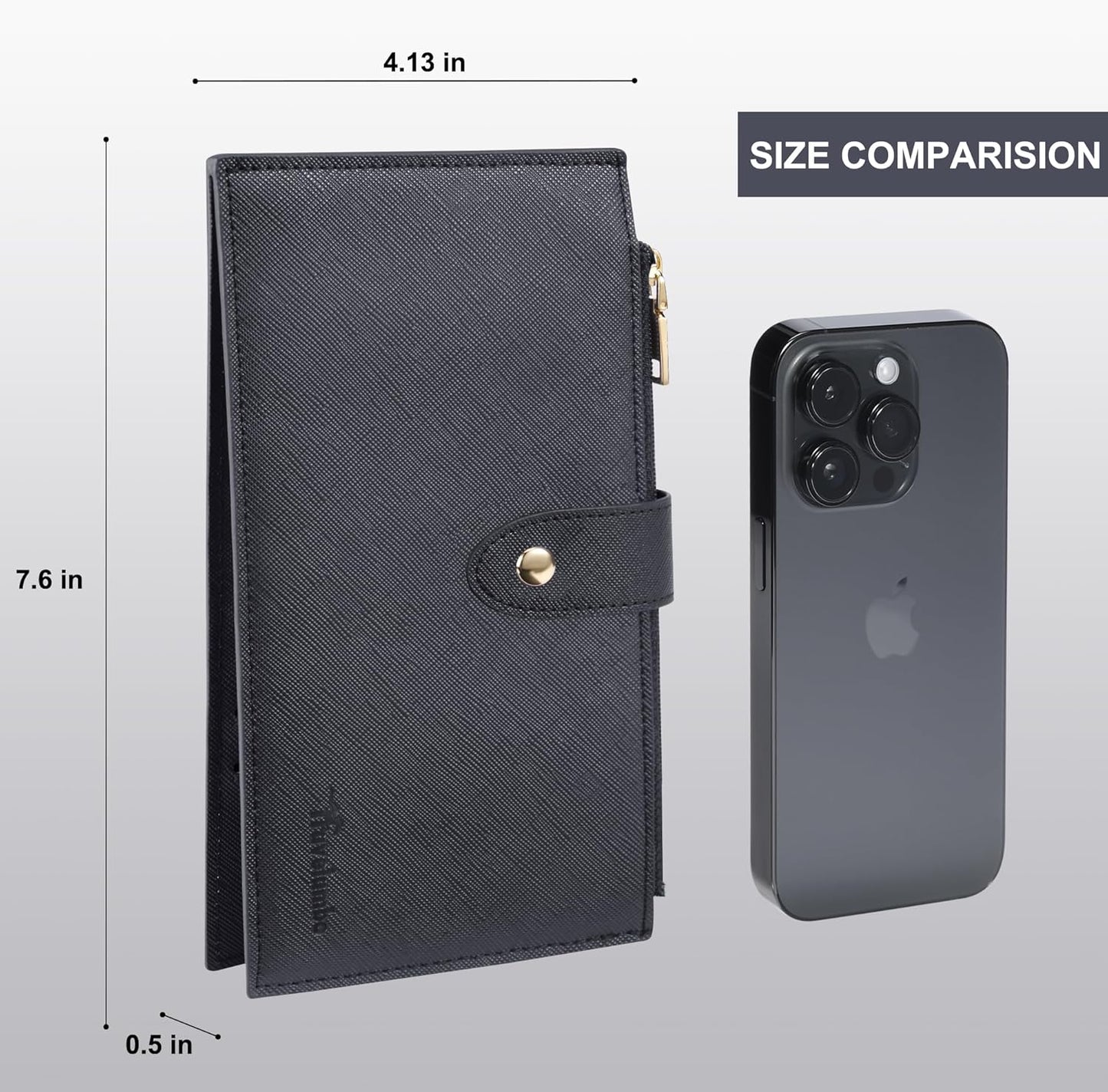 Travelambo RFID Wallet Women Large Size Bifold Multi Card Wallet Case with Zipper Pocke Credit Card Holder for Women