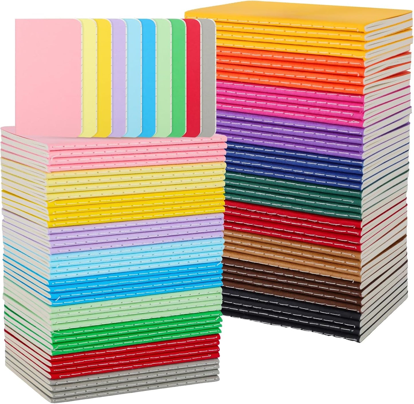 Harloon 100 Pcs Mini Notebooks Bulk Portable Small Pocket Notepad Blank Lined Wallet Memos Journal Employee Appreciation Gifts for Vet Tech Medical Assistant Coworker Staff, 4 x 2.5 Inches(Multicolor)