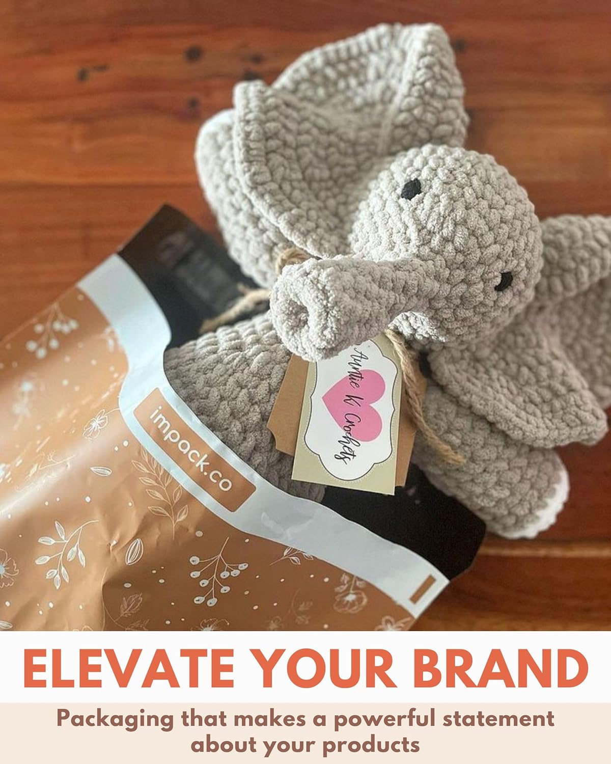 Poly Mailers 14.5x19-25 Pack Biodegradable Shipping Bags for Clothes and Large Items - Impack Self-Seal Waterproof Thick Mailing Envelope for Accessories & Clothing - Floral Chestnut