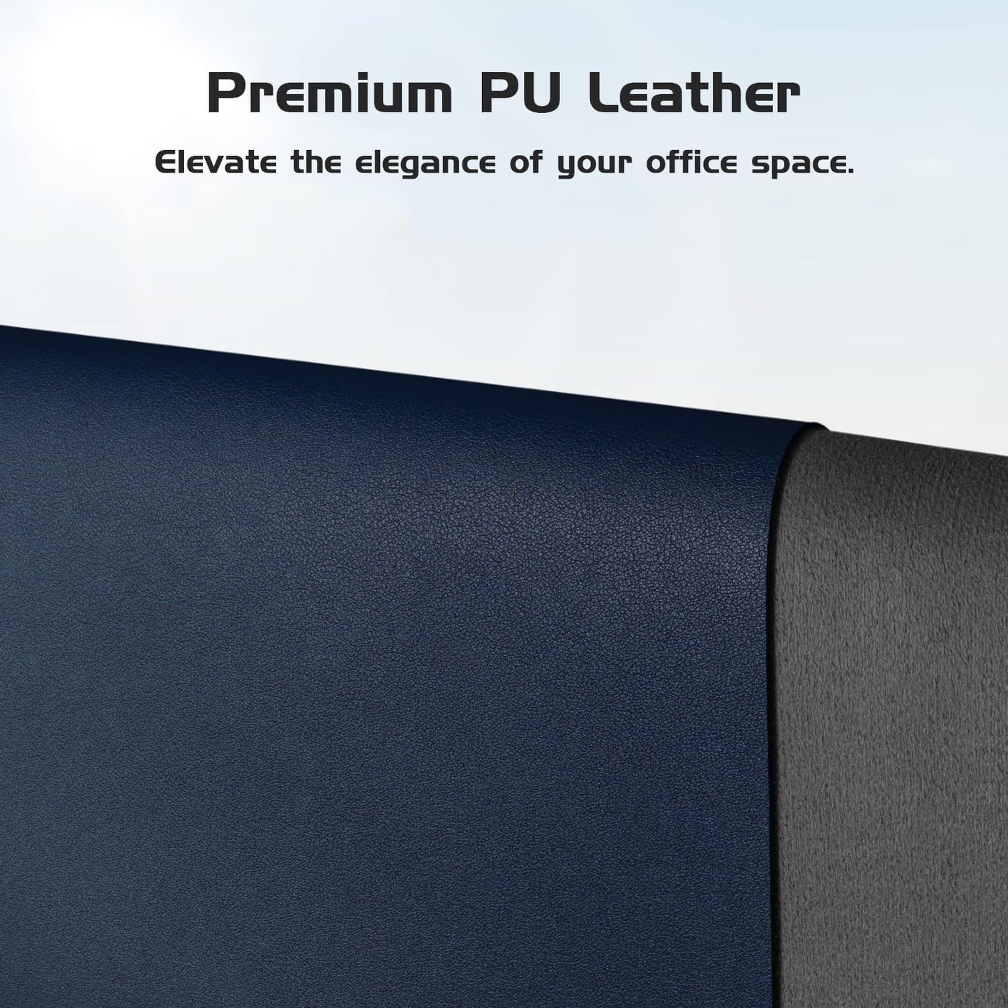 Aothia Leather Desk Pad Protector, Office Desk Mat, Large Mouse Pad, Laptop Desk Pad, Non-Slip PU Leather Desk Blotter, Waterproof Desk Writing Pad for Office and Home (Dark Blue, 47" x 17")