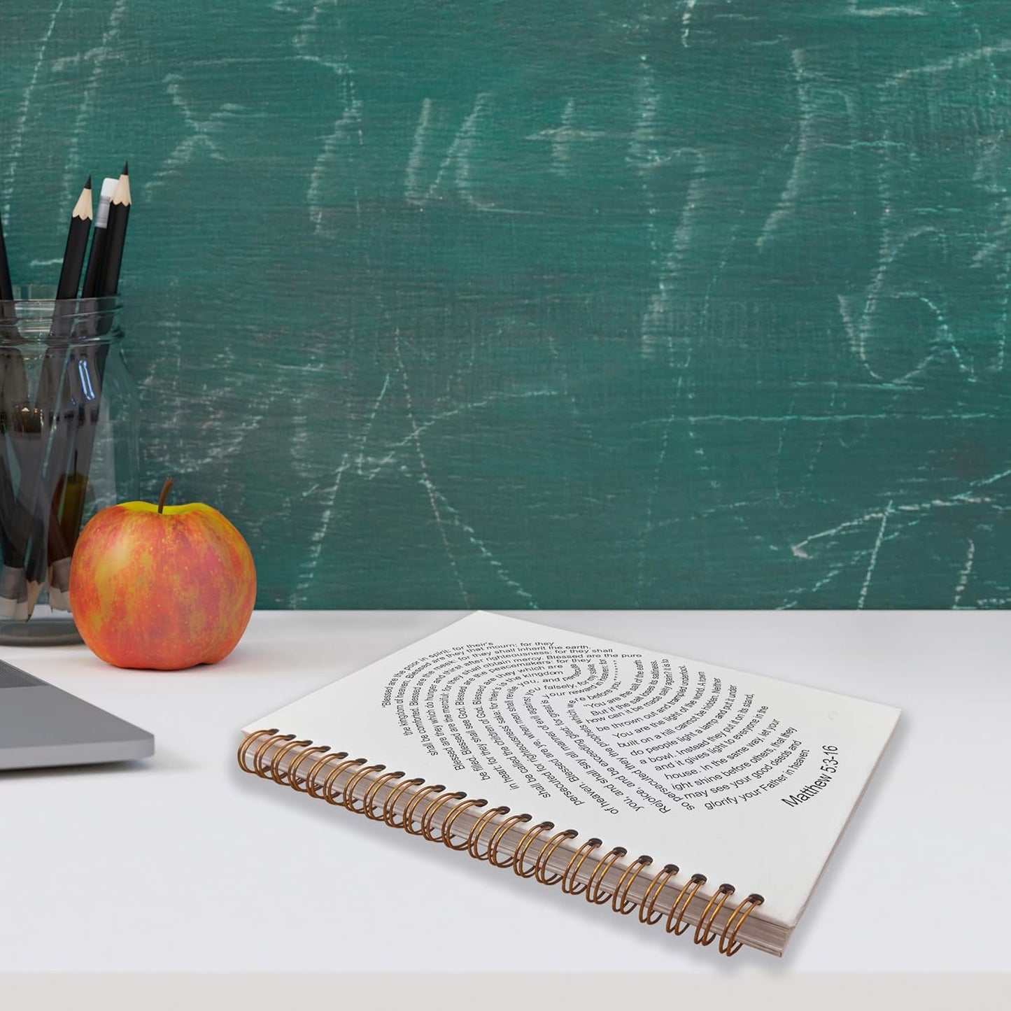 VNWEK Bible Scripture Matthew 5:3-16 Blessed are the Poor in Spirit God's Fingerprints Spiral Notebook Journal 5.5 x 8.3 inches,Christian Lined Hardcover Spiral Notebook,Christian Gifts