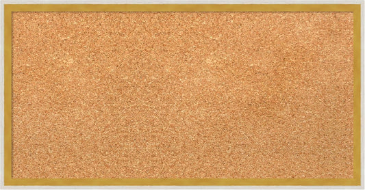 Amanti Art Natural Cork Board for Wall, 13x25 Vision Board with White Frame, Small Corkboard Office Decor for Home Organization, Modern Corkboard Pinboard to Display Items for Home Organization in