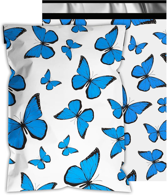 Cute Poly Mailers 12x15.5 Inch 50 Pcs - Butterfly Printed Shipping Bags for Clothing - Waterproof and Tear Resistant Mailing Envelopes - Self-Sealing Packaging Bags for Small Business