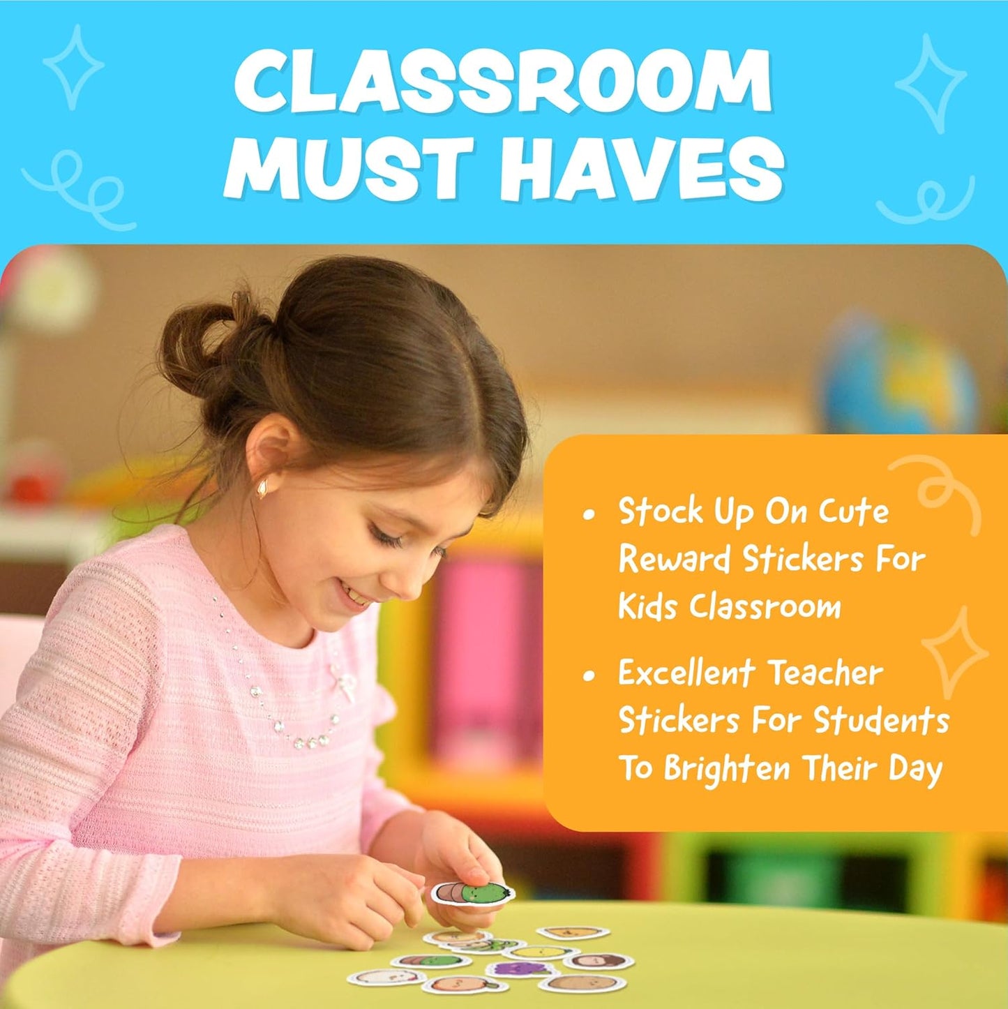 Cute Stickers for Kids - Kawaii Stickers for Kids Classroom Decor, Water Bottle & Teacher Rewards - 108pc Easy Peel Bulk Pack for Teens - Waterproof Vinyl Decals - Scrapbooking, Journaling, Notebook