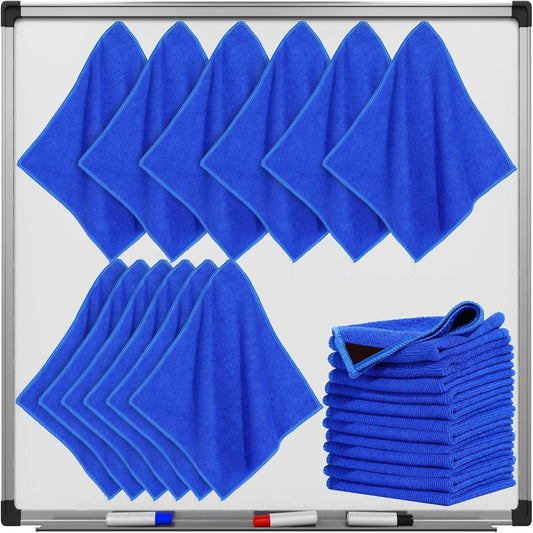 Nuenen 48 Packs Magnetic Cleaning Cloth Microfiber Dry Erase Eraser Magnetic Whiteboard Eraser Reusable Washable Dry Erase Cloth for Office Classroom Home, 10'' x 10''