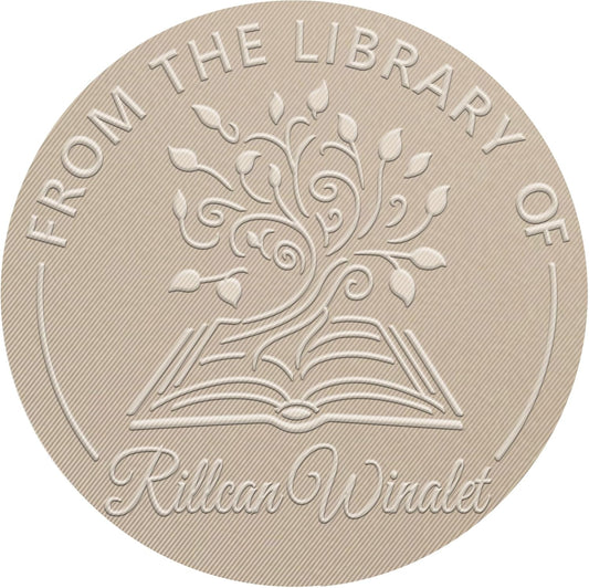 Custom Book Embosser | Book Stamp Personalized | Custom Self Ink Rubber Stamp | from The Library of | Initials Book Embosser (Flowers 3)