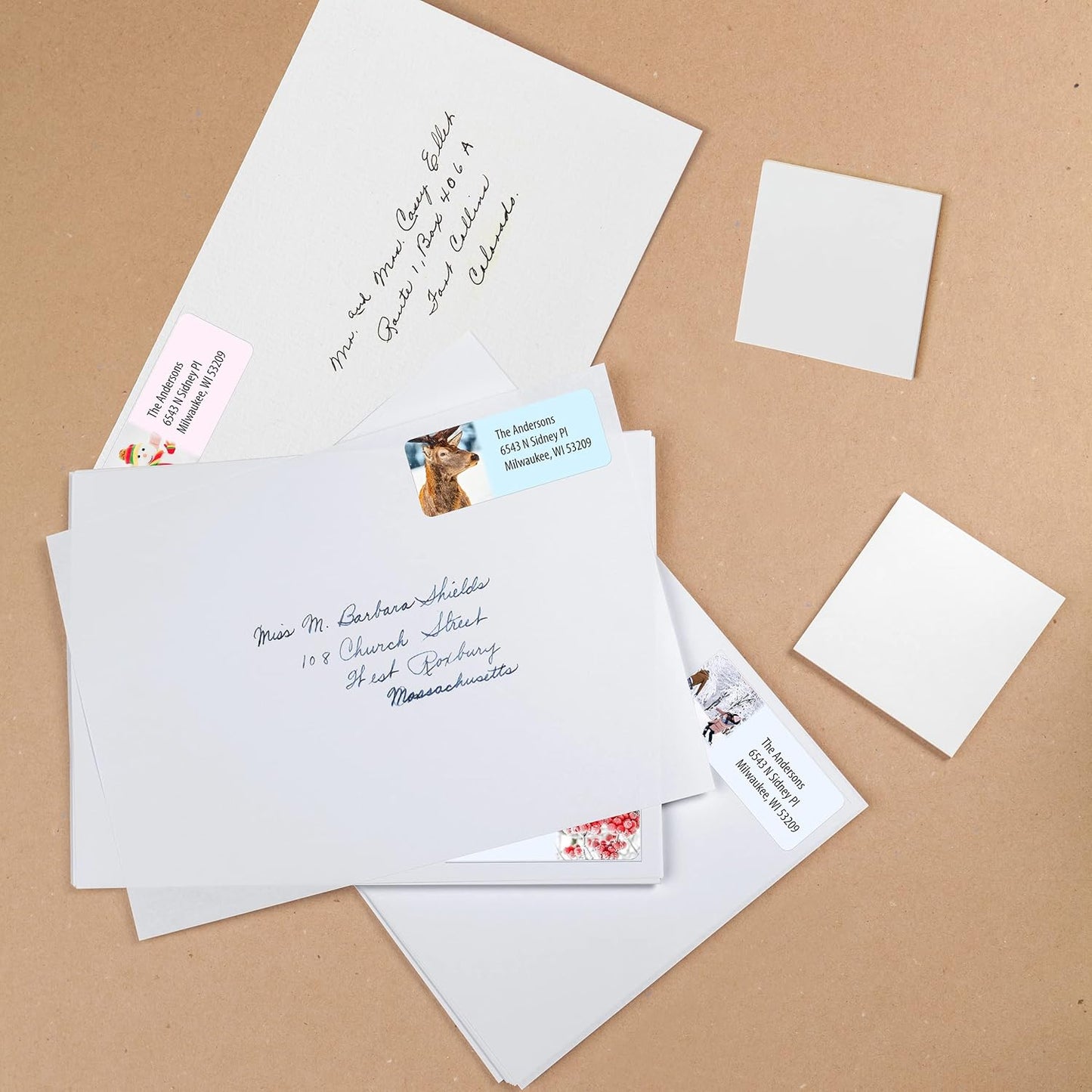 Customized Personalized Winter Holiday Address Labels - Made in The USA by Kenco (250 Labels, Winter)