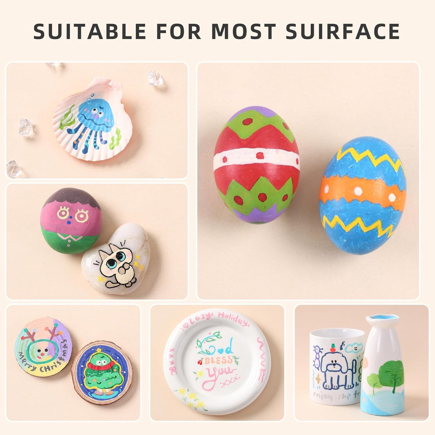 126 Colors Acrylic Paint Markers Set, Soft Brush Tip Acrylic Paint Pens Acrylic Markers for Rock, Egg, Wood, Glass, Canvas Painting, Coloring and Drawing, DIY Crafts Art Supplies