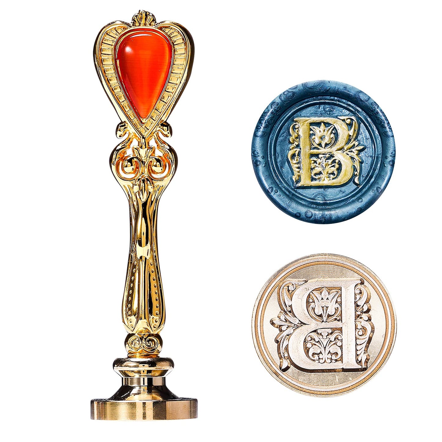 Letter B Sealing Wax Stamp, Wax Seal Stamp B, Gold