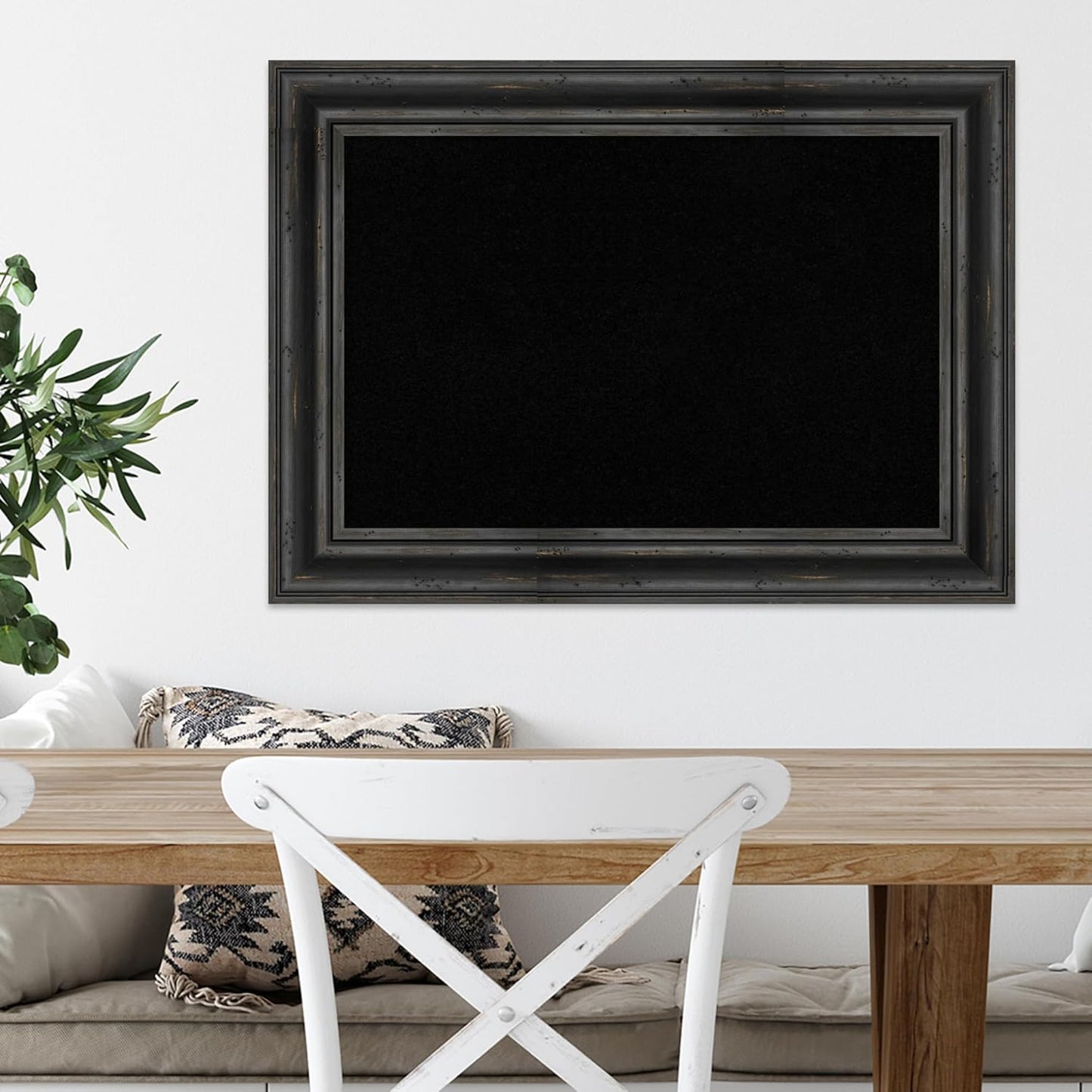 Amanti Art Black Cork Board for Wall, 21x29 Vision Board with Black Wood Frame, Medium Corkboard Office Decor for Home Organization, Country Rustic Corkboard Pinboard to Display Items for Home