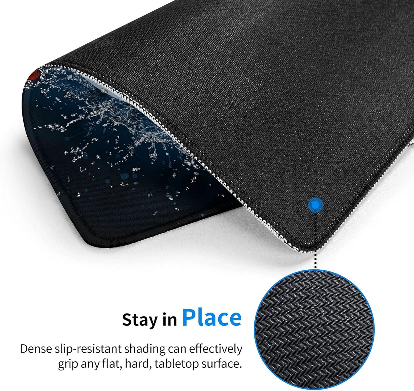 Baseball Mouse Pad for Boys Men Desk, Cool Sports-Themed Mouse Pads with Fire & Water Pattern Printed, Rectangle Non-Slip Rubber Base Gaming Mousepad for Laptop Computer