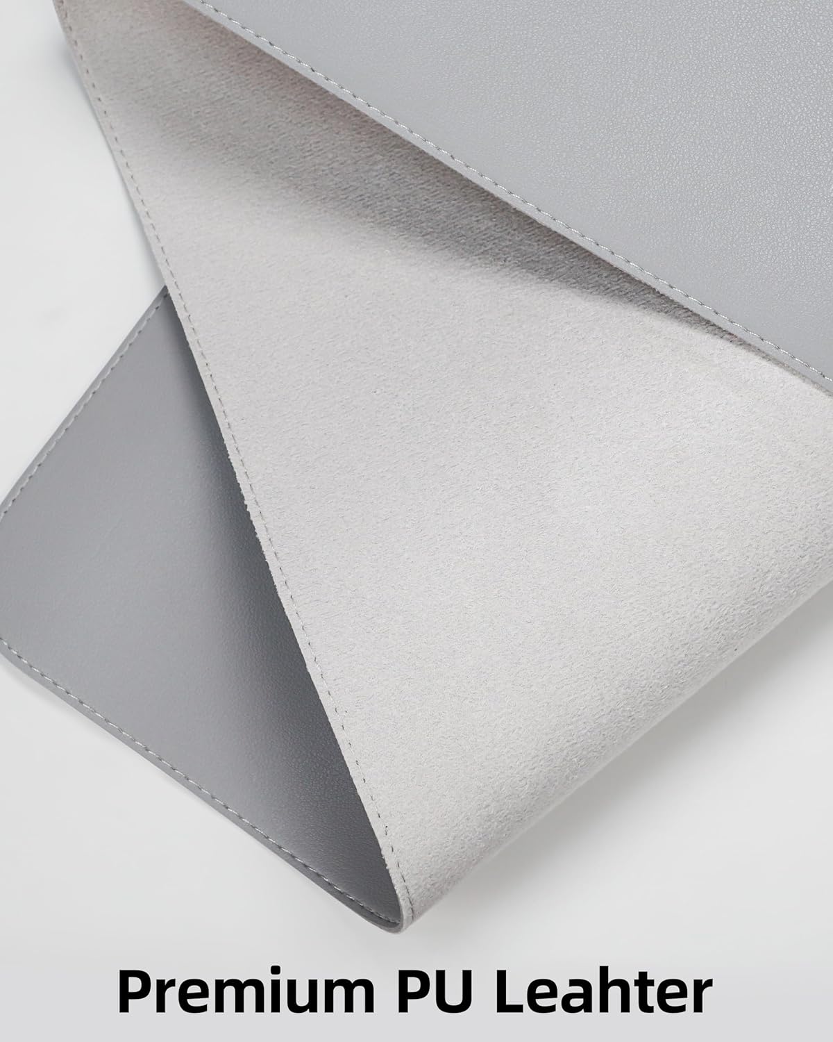 Desk Pad Mat - Leather Desk Pad Protector for Office and Home - Desk Organization and Accessories - Ideal for Large Mouse Pad and Desk Mats on Top of Desks(Light Grey,35.4" x 17")