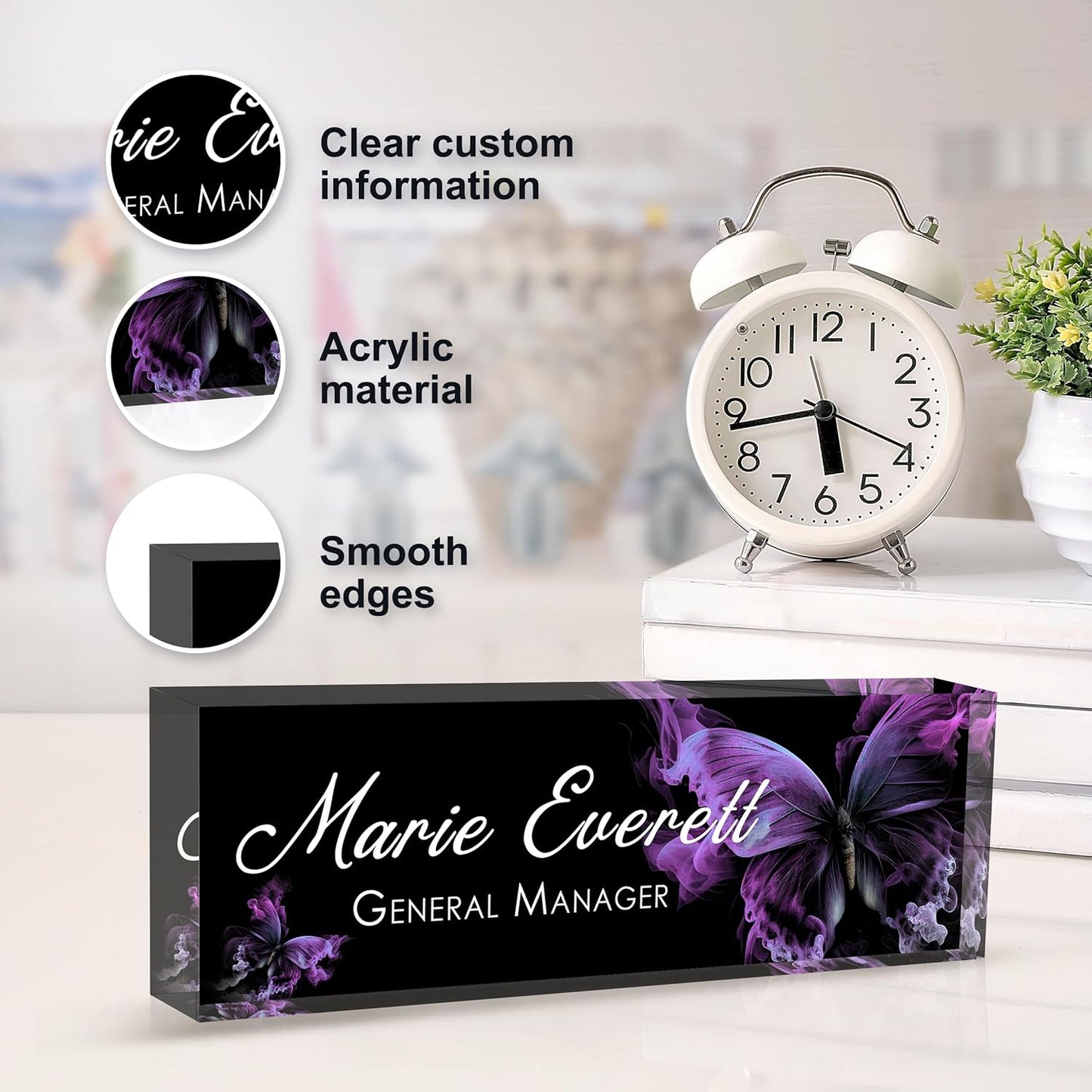 Custom Name Plate for Desk | Personalized Desk Name Plate | Personalized Boss Employee Appreciation Gifts | Acrylic Name Plate Office Desk Accessories