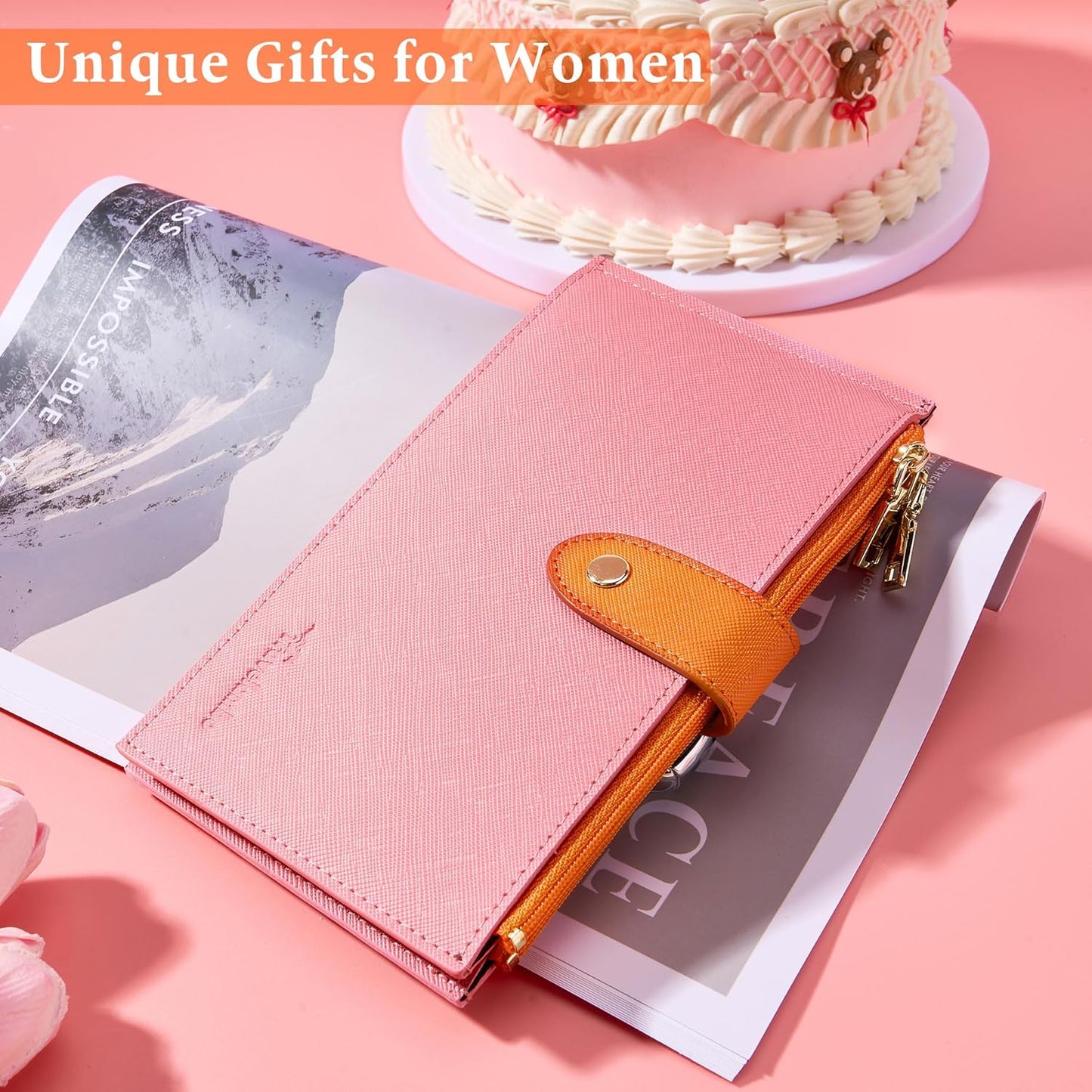 Travelambo RFID Wallet Women Bifold Multi Card Wallet Case with Zipper Pocke Credit Card Holder for Women